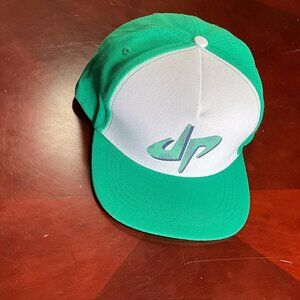 NEW Dude Perfect DP Cap Sports Logo Green White Adjustable Snapback Hat (OSFA)